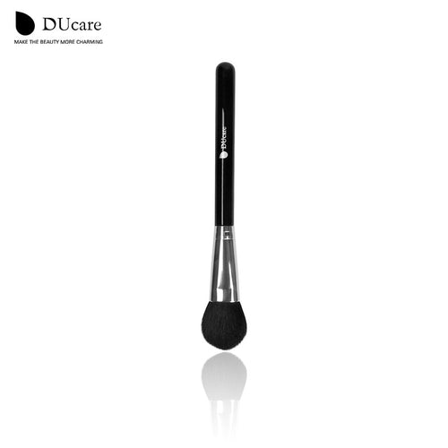 DUcare Black Natural Pony Hair Foundation Brush Super Soft Single Round Angled Cosmetic Brush Wood Handle Makeup Brush